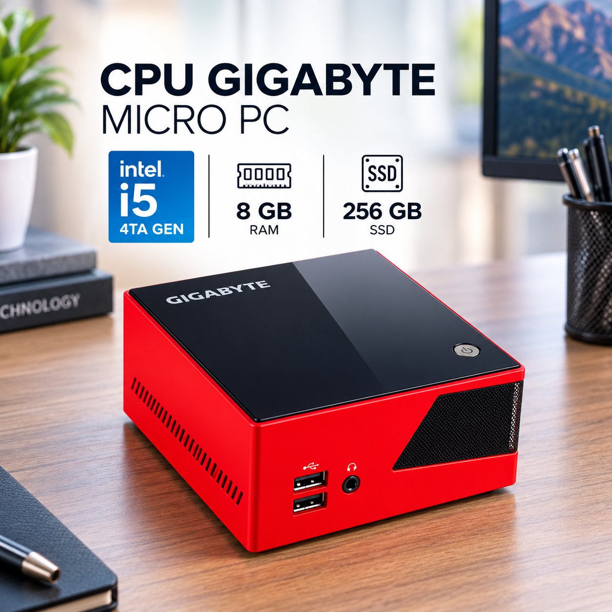 CPU Gigabyte Micro PC i5 4ta 8GB SSD 256GB