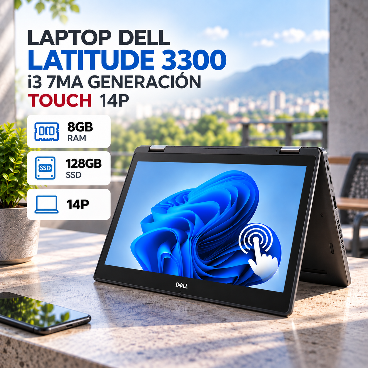 Laptop Dell Latitude 3300 i3 7ma Touch